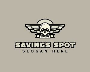 Skull Wing Biker Gang logo design