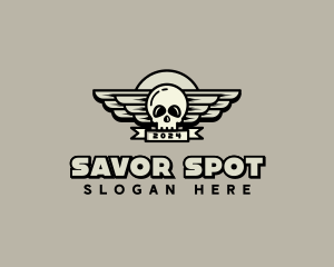 Skull Wing Biker Gang logo design