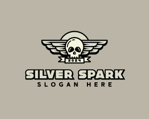 Skull Wing Biker Gang logo design