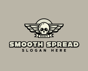 Skull Wing Biker Gang logo design