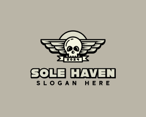 Skull Wing Biker Gang logo design