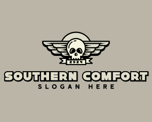 Skull Wing Biker Gang logo design