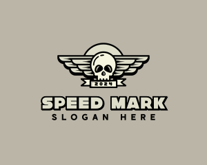 Skull Wing Biker Gang logo design