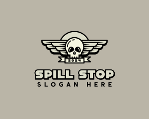 Skull Wing Biker Gang logo design