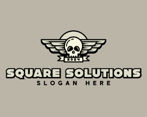 Skull Wing Biker Gang logo design