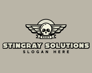 Skull Wing Biker Gang logo design