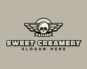 Skull Wing Biker Gang logo design