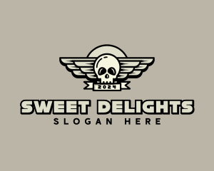 Skull Wing Biker Gang logo design