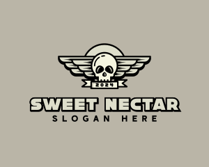 Skull Wing Biker Gang logo design