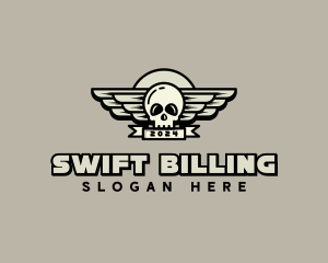 Skull Wing Biker Gang logo design