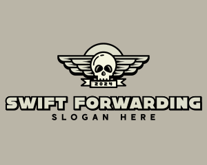 Skull Wing Biker Gang logo design