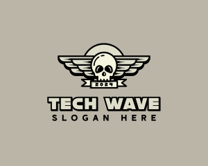 Skull Wing Biker Gang logo design