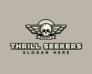 Skull Wing Biker Gang logo design