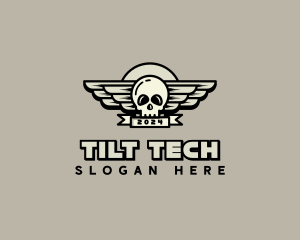 Skull Wing Biker Gang logo design