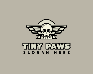 Skull Wing Biker Gang logo design