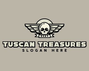 Skull Wing Biker Gang logo design