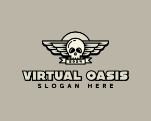 Skull Wing Biker Gang logo design