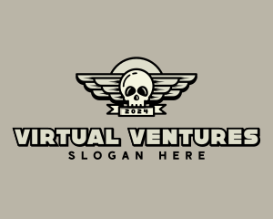 Skull Wing Biker Gang logo design