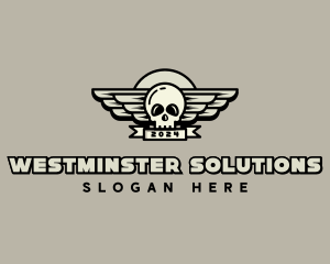 Skull Wing Biker Gang logo design