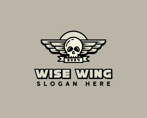 Skull Wing Biker Gang logo design