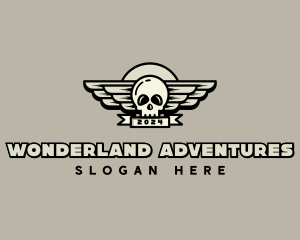 Skull Wing Biker Gang logo design