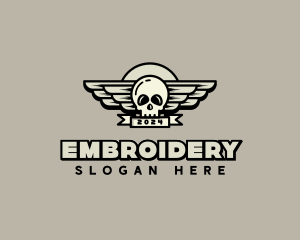 Skull Wing Biker Gang logo design