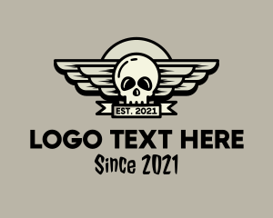 Dead - Skull Wing Badge logo design