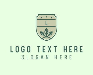 Bio - Farm Plant Shield logo design