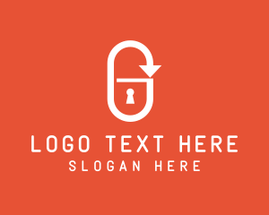 Keyhole - Padlock Security Letter G logo design