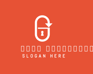 Keyhole - Padlock Security Letter G logo design