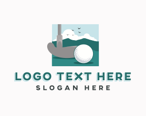 Golf Putter Ball Tournament logo design