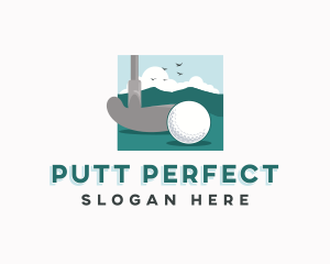 Putt - Golf Putter Ball Tournament logo design