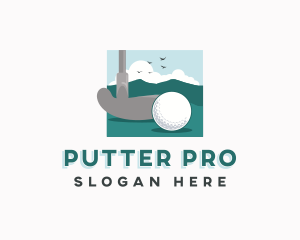 Golf Putter Ball Tournament logo design