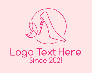 Sandal - Pink Stiletto Shoes logo design