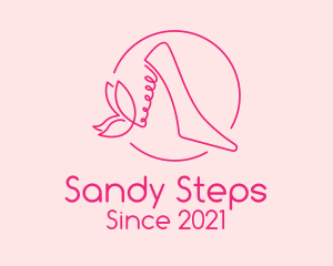 Sandals - Pink Stiletto Shoes logo design