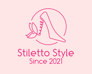 Stiletto - Pink Stiletto Shoes logo design