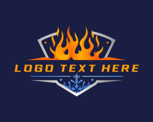 Temperature - Fire Ice Thermal Refrigeration logo design