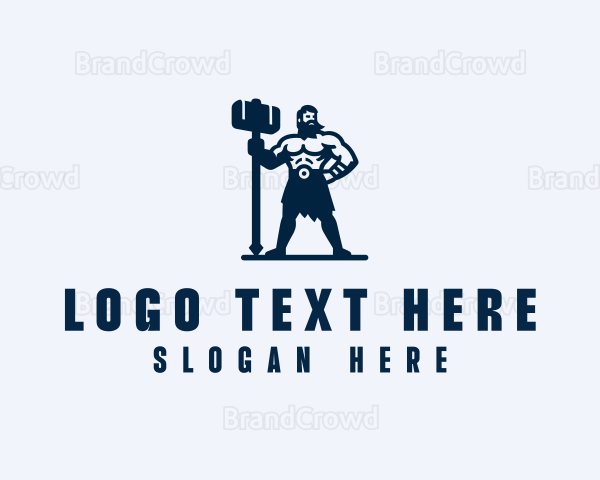 Barbarian Warrior Man Logo