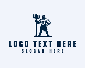 Strong - Barbarian Warrior Man logo design