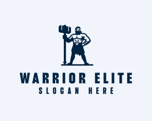 Barbarian Warrior Man logo design