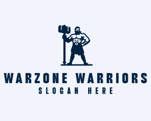 Barbarian Warrior Man logo design