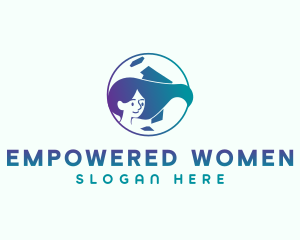 Woman Hair Beauty logo design