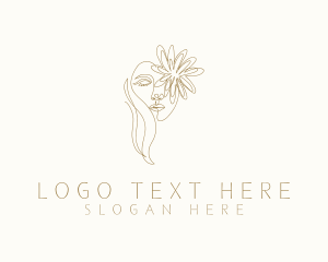 Female - Pretty Flower Face logo design