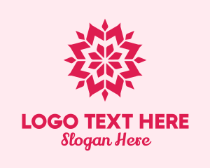 Flower Stall - Pink Petals Pattern logo design