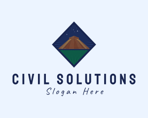 Mayan Temple Landmark logo design