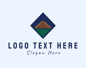 Mayan Temple Landmark Logo