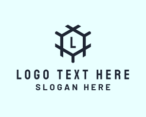 Coworking - Construction Hexagon Builder logo design