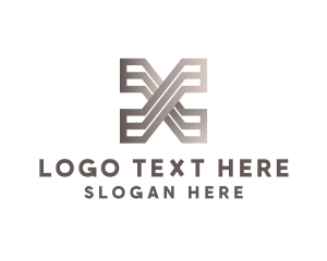 Art Deco - Stripe Path Design Letter X logo design