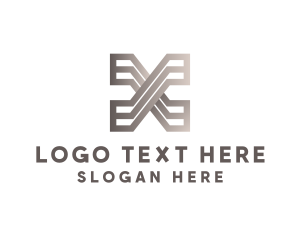 Minimal - Stripe Path Design Letter X logo design