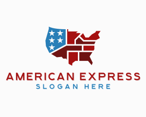 Patriot American Map logo design